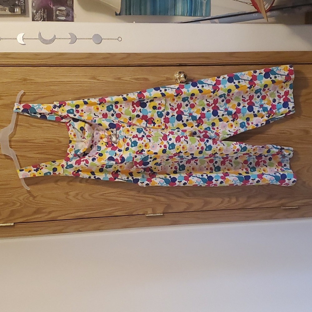 Rainbow splatter paint Plus size overalls handmade